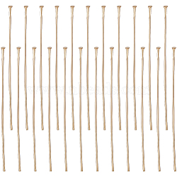 304 Stainless Steel Flat Head Pins, for Jewelry Making, Real 16K Gold Plated, 45x0.7mm, 21 Gauge, about 200pcs/box(STAS-BBC0004-37B)