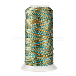 Segment Dyed Round Polyester Sewing Thread, for Hand & Machine Sewing, Tassel Embroidery, Dark Sea Green, 12-Ply, 0.8mm, about 300m/roll(OCOR-Z001-B-11)