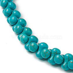 6 Strands Synthetic Howlite Beads Strands, Dyed, Bone, Dark Turquoise, 14x8x8mm, Hole: 1mm, about 76pcs/strand, 16.06 inch(40.8cm)(G-A211-19B)
