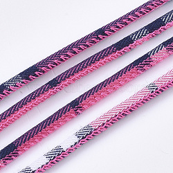 Round Cloth Cords, Hot Pink, 3mm, about 10.93 yards(10m)/roll(OCOR-T013-02B)