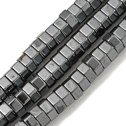 Non-magnetic Synthetic Hematite Beads Strands, Hexagon, 6x3mm, Hole: 1.2mm, about 128pcs/strand, 15.75''(40cm)(G-I365-22)