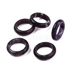 Natural Lepidolite/Purple Plain Band Rings for Unisex, 6.5~7mm, Inner Diameter: 19mm(PW-WG25917-01A)