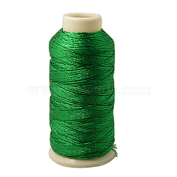 Metallic Thread, Embroidery Thread, 9-Ply, Green, 0.8mm, about 328.08 yards(300m)/roll(MCOR-G001-0.8mm-12)