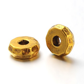 Tibetan Style Spacer Beads, Cadmium Free & Nickel Free & Lead Free, Rondelle, Antique Golden, 8x3mm, Hole: 2mm