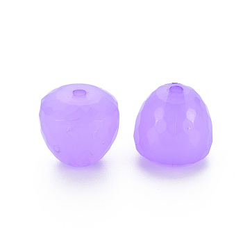 Transparent Acrylic Beads, Dyed, Faceted, Teardrop, Dark Orchid, 15x14.5mm, Hole: 2mm, about 243pcs/500g