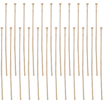 304 Stainless Steel Flat Head Pins, for Jewelry Making, Real 16K Gold Plated, 45x0.7mm, 21 Gauge, about 200pcs/box