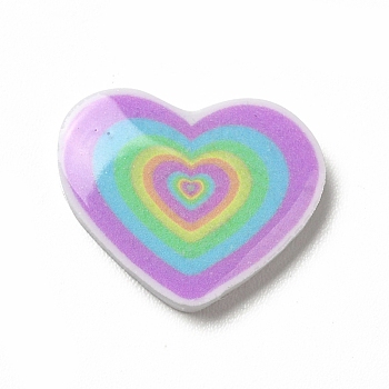 Opaque Acrylic Cabochons, Heart, 12x15x2.5mm
