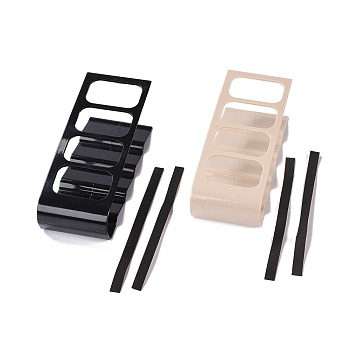 AHANDMAKER 2Sets 2 Style Plastic Remote Control Storage Rack, Mixed Color, 182x70x44mm, Hole: 35x56mm, 1set/style