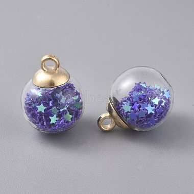 Glass Ball Pendants(GLAA-WH0015-26K)-2