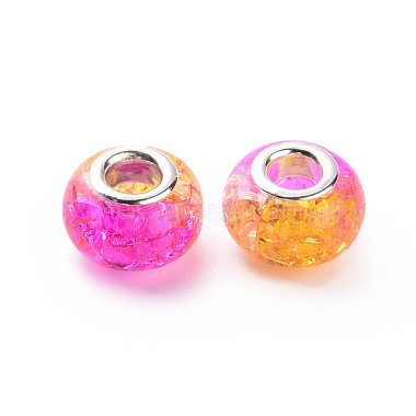 Crackle Two Tone Resin European Beads(RPDL-T003-06D)-2