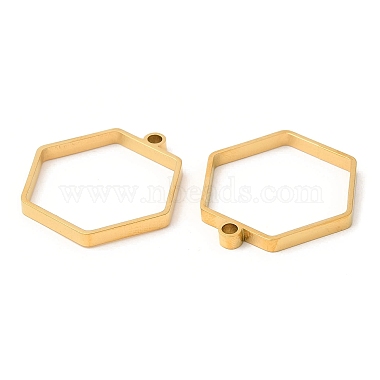 304 colgantes hexagonales con bisel trasero abierto de acero inoxidable(STAS-Z040-12G)-2