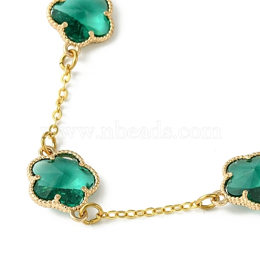 Glass Flower Link Bracelets(BJEW-JB10219-02)-3