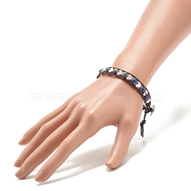 bracelet en perles de jaspe impérial naturel (teint) avec cœur en alliage(BJEW-JB08173)-3
