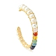 Natural Pearl Bead & Mixed Gemstone Beads Cuff Bangles for Women Girl Gift(BJEW-JB06826-03)-3