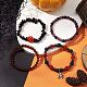 4Pcs Halloween Skull Pumpkin Gemstone Beaded Stretch Bracelets Kit(BJEW-TA00483)-5