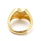 Регулируемое кольцо для женщин с латунным покрытием в виде сердца(RJEW-E064-02G)-3