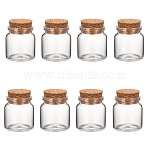 Glass Jar Glass Bottles Bead Containers, with Cork Stopper, Wishing Bottle, Clear, 5x4.7cm, Hole: 3.3cm, Capacity: 87ml(2.94 fl. oz)(AJEW-S074-03A)