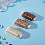 3 Rolls 3 Colors Nylon Thread, Sewing Thread, 3-Ply, Mixed Color, 0.3mm, about 500m/roll, 1roll/color(NWIR-LP0001-05C)
