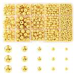 1377Pcs 5 Styles ABS Plastic Beads, No Hole/Undrilled, Round, Golden Plated, 4~12mm(OACR-FS0002-43)