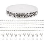 DIY Bracelets Making Kits, including Plastic Empty Spools, 304 Stainless Steel Box Chains & Open Jump Rings & Lobster Claw Clasps, Platinum & Stainless Steel Color, 2x2mm(DIY-TA0015-85)