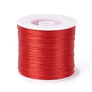 400M Flat Elastic Crystal String, Elastic Beading Thread, for Stretch Bracelet Making, Red, 0.2mm, 1mm wide, about 446.81 Yards(400m)/Roll(NWIR-F011-03B)