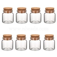 Glass Jar Glass Bottles Bead Containers, with Cork Stopper, Wishing Bottle, Clear, 50x47mm, Hole: 33mm, Capacity: 87ml(2.94 fl. oz)(AJEW-S074-03A)