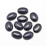 Synthetic Blue Goldstone Cabochons, Dyed, Oval, 18x13x5mm(G-R415-13x18-34)