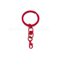 Spray Painted Iron Keychain Swivel Clasps, with Lobster Claw Clasps, Red, 66.5mm(FIND-WH0111-355G)