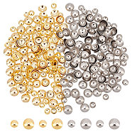 400Pcs 4 Style 304 Stainless Steel Bead Caps, Apetalous, Golden & Stainless Steel Color, 4~6mm, Hole: 0.8mm, 100pcs/style(STAS-UN0042-70)
