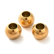 Ion Plating(IP) 304 Stainless Steel European Beads, Large Hole Beads, Rondelle, Golden, 10x8mm, Hole: 5mm(STAS-E034-1G)