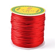 Nylon Thread, Rattail Satin Cord, Red, 1.0mm, about 76.55 yards(70m)/roll(NWIR-R025-1.0mm-700)