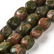 Natural Unakite Beads Strands, Nuggets, Tumbled Stone, 11.5~24x9~14x6.5~11mm, Hole: 1.1mm, about 26pcs/strand, 15.35~16.06''(39~40.8cm)(G-B078-D34-04)