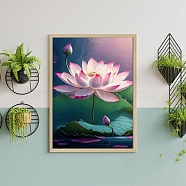 Lotus Flower Pattern Fancy Theme DIY Diamond Painting Kit, Including Resin Rhinestone Bag, Diamond Sticky Pen, Tray Plate and Glue Clay, Colorful, 400x300mm(PW-WG94484-04)