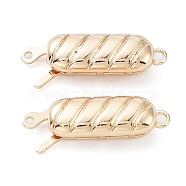 Rack Plating Brass Box Clasps, Long-Lasting Plated, Rectangle, Real 18K Gold Plated, 20x6x5mm, Hole: 1mm(KK-A183-64G)