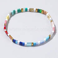 Bohemian Style Japanese TILA Glass Seed Beaded Stretch Bracelets for Women Men, Rectangle, Colorful(ZJ1483-8)