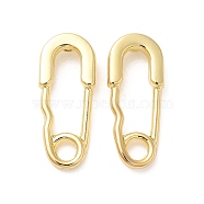 Alloy Stud Earring Findings, with 925 Sterling Silver Pins & Horizontal Loops, Safety Pin Shape, Golden, 25.5x10.5x3mm, Hole: 3.5mm, Pin: 0.6mm(FIND-I033-04G)
