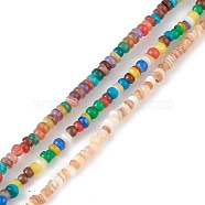 Natural Freshwater Shell Beads Strands, Dyed, Heishi Beads, Flat Round/Disc, Mixed Color, 2.5~3x1~2mm, Hole: 0.9mm, about 235pcs/strand, 15.16''(38.5cm)(SHEL-M018-07)