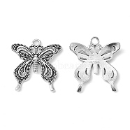 Tibetan Style Alloy Butterfly Pendants, Cadmium Free & Lead Free, Antique Silver, 26.5x24x3mm, Hole: 2mm, about 420pcs/1000g(TIBEP-3945-AS-RS)