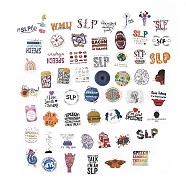 56Pcs 56 Styles Pathology Theme Paper Cartoon Stickers Sets, Adhesive Decals for DIY Scrapbooking, Photo Album Decoration, Word, 26~63x35~69x0.2mm, 1pc/style(STIC-P004-19)