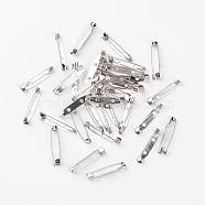 Iron Brooch Findings, Back Bar Pins, Platinum, 30mm long, 5mm wide, 6mm thick, hole: 1.5mm(E021Y)