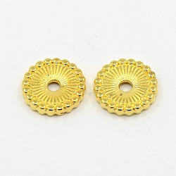 Tibetan Style Spacer Beads, Cadmium Free & Lead Free, Flat Round, Golden, 12x2mm, Hole: 2mm(TIBE-47916-G-LF)