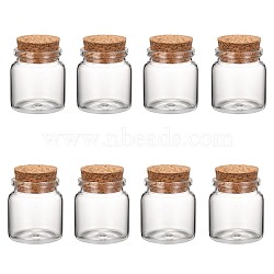 Glass Jar Glass Bottles Bead Containers, with Cork Stopper, Wishing Bottle, Clear, 50x47mm, Hole: 33mm, Capacity: 87ml(2.94 fl. oz)(AJEW-S074-03A)
