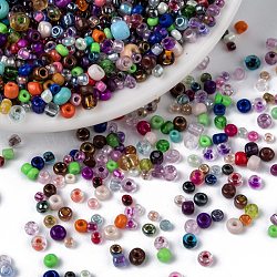 Glass Seed Beads, Mixed Shape and Mixed Size, Colorful, 2~6x2~5x2~5mm, Hole: 1mm, about 24000pcs/500g(MACR-S139)