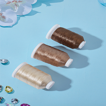 3 Rolls 3 Colors Nylon Thread, Sewing Thread, 3-Ply, Mixed Color, 0.3mm, about 500m/roll, 1roll/color