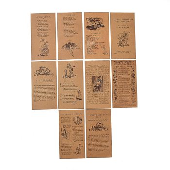 Scrapbook Kraft Paper Pad, for DIY Album Scrapbook, Greeting Card, Background Paper, Diary Decorative, Fairy Tale, 16x8.4cm, 60pcs/bag