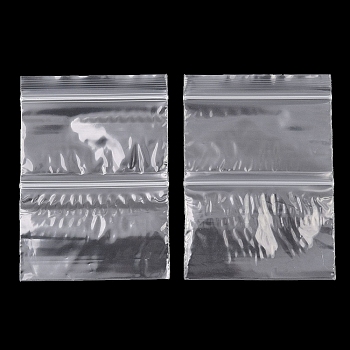 Transparent PE Packaging Resealable Bags, Double Bone Self-Sealing Bag, Rectangle, Clear, 3.8~8.4x6x0.02cm