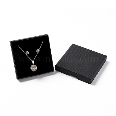 Black Square Paper Necklace Boxes