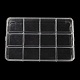 12 Grids Transparent Plastic Bead Storage Boxes with Lid(CON-F021-01)-1