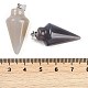 Natural Grey Agate Gemstone Pointed Pendants(G-K384-01P-10)-3