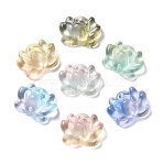 Transparent Glass Connector Charms, Lotus Flower Links, Mixed Color, 15.5x20.5x7mm, Hole: 1.4mm(GLAA-A015-01D)
